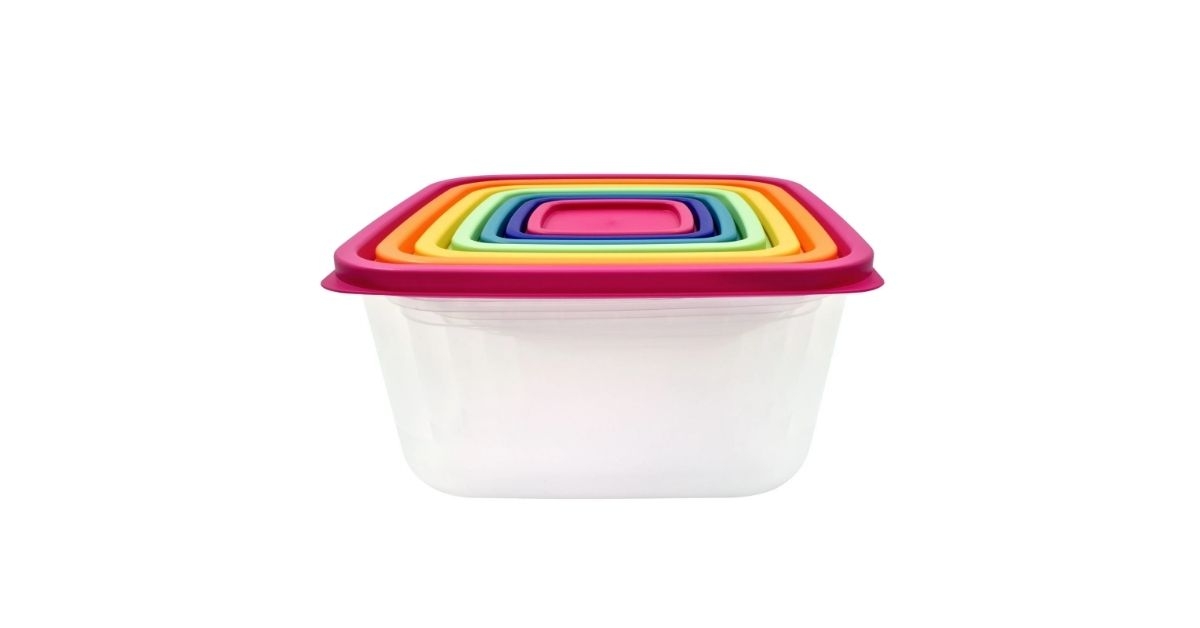 mainstays plastic rainbow food storage set
