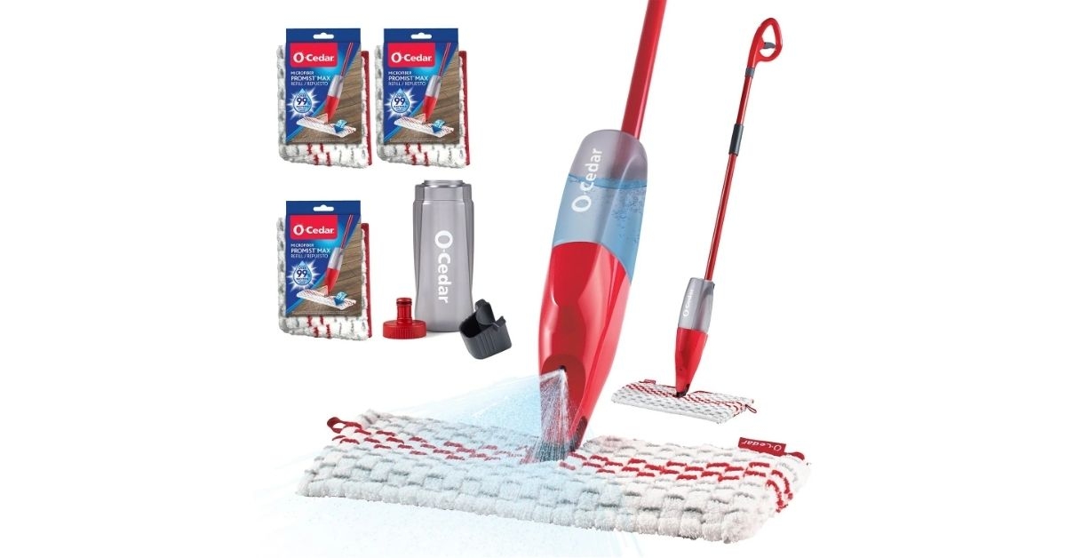 o cedar promist max microfiber spray mop with extra refills