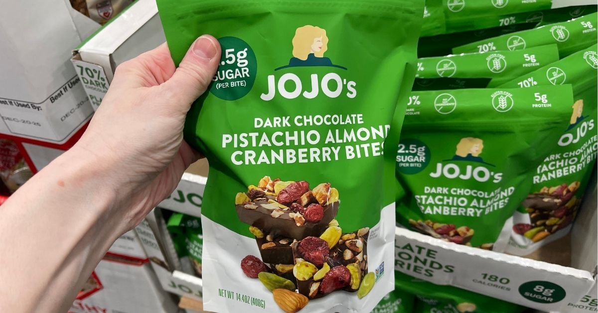 jojos dark chocolate pistachio almond cranberry bites