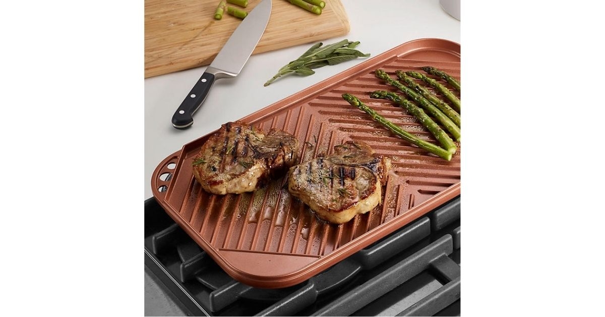 reversible double burner grill griddle