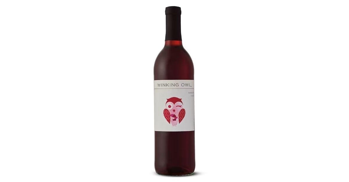 a bottle of sweet red wine