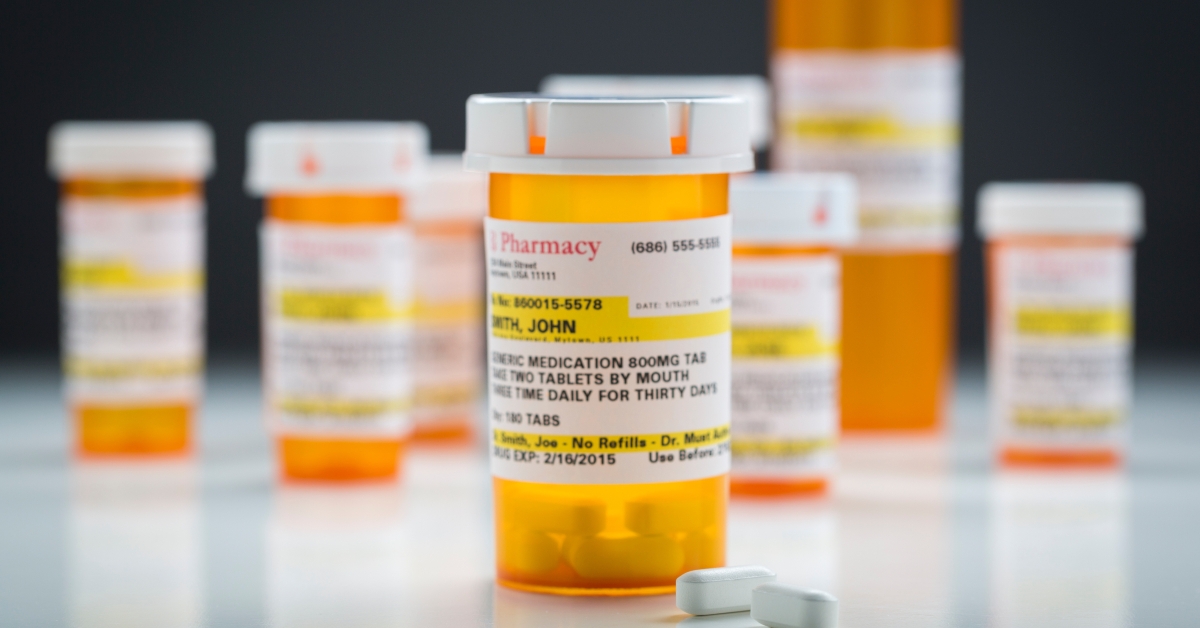 medicine bottles and pills
