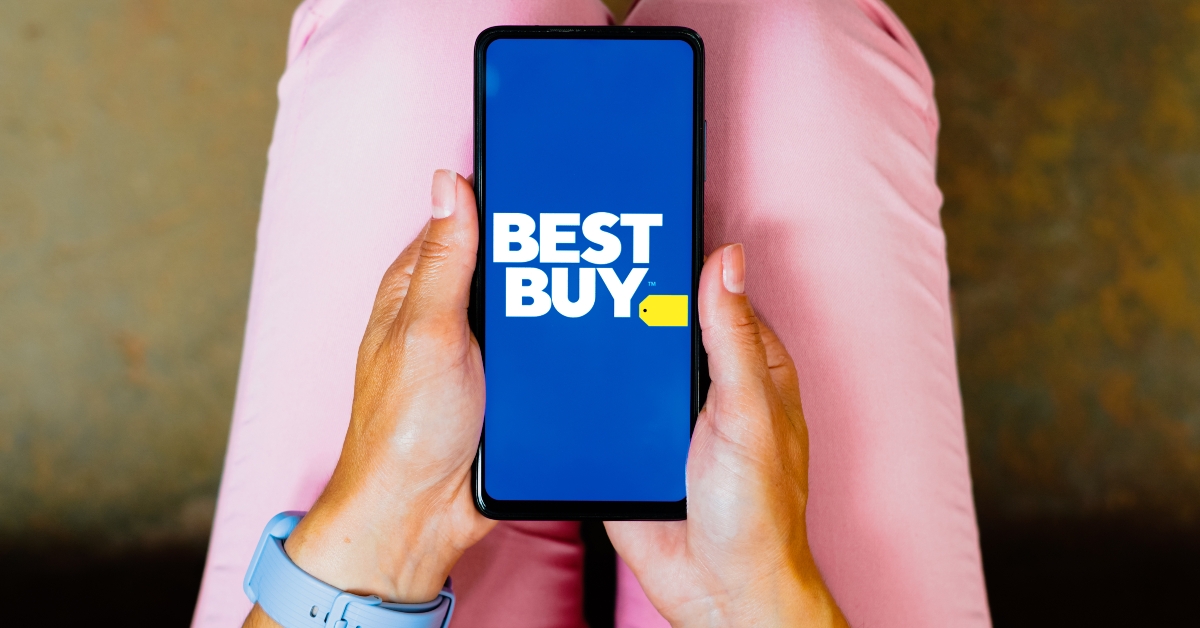 best buy logo on a smartphone screen