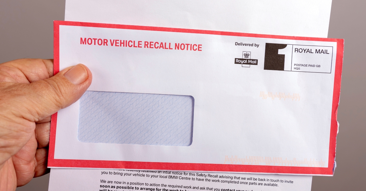 envelope for a UK car safety recall