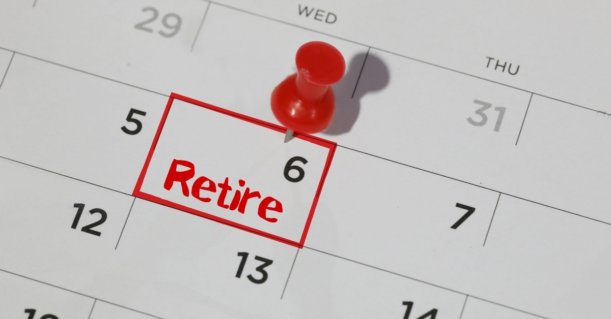 red highlighter with retire date on calendar