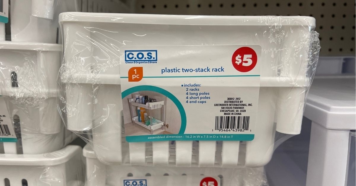 cos plastic two stack rack