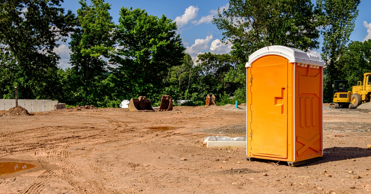 Porta Potty on an active construction site