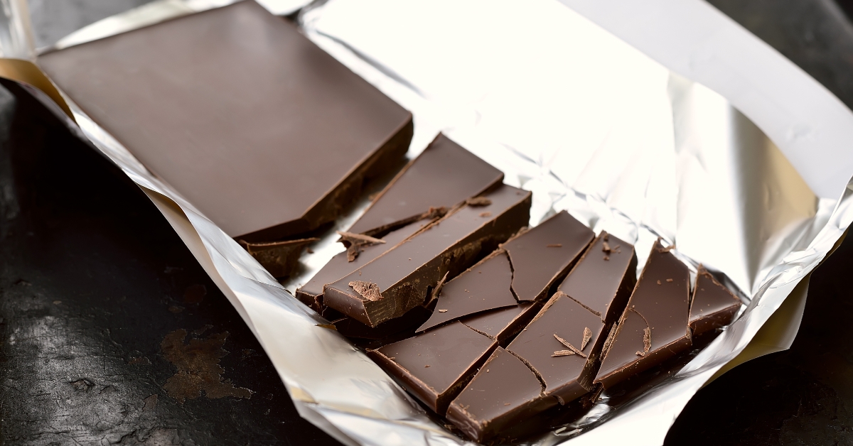 a pack of dark chocolate