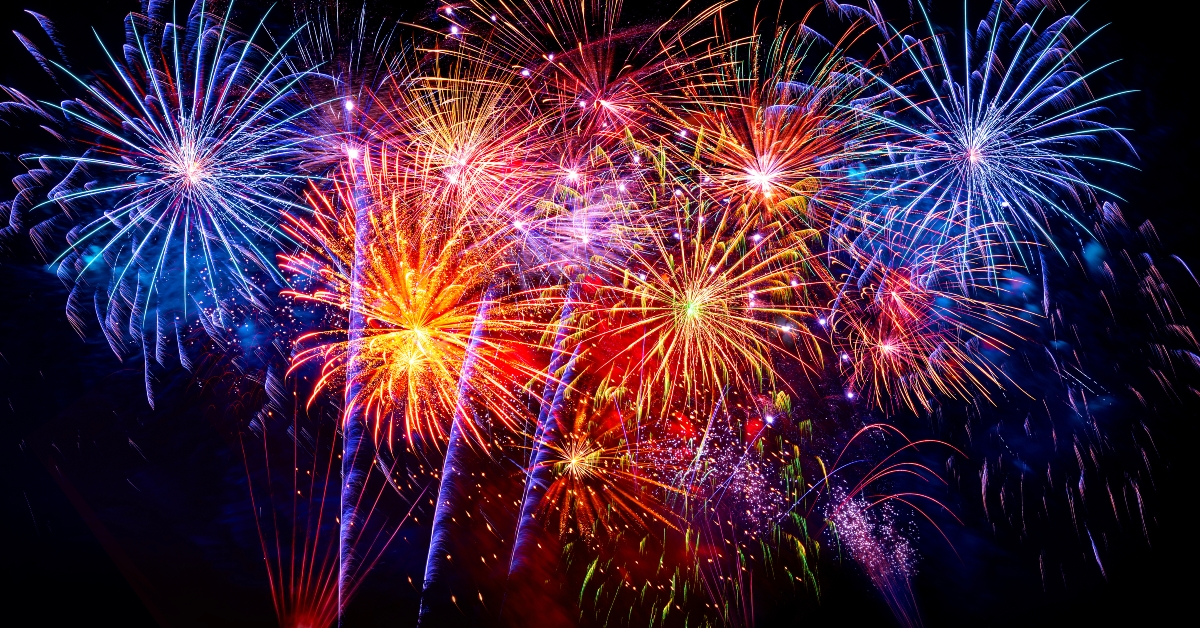 colourful firework display