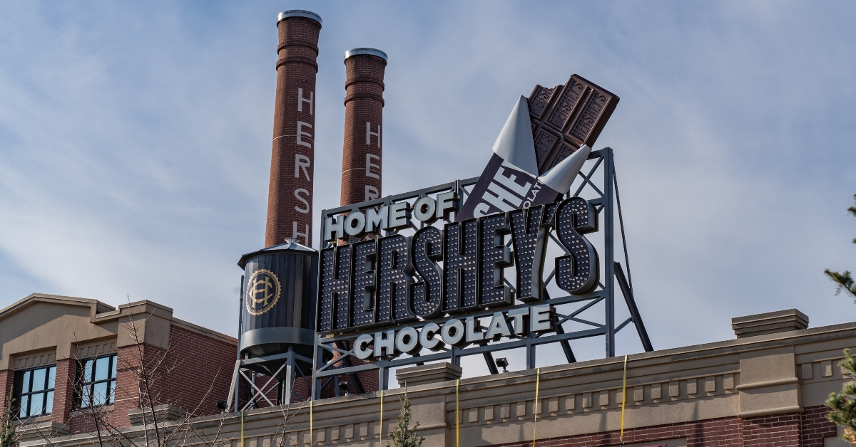 Hershey Sign on Hershey's Chocolate World Retail Store