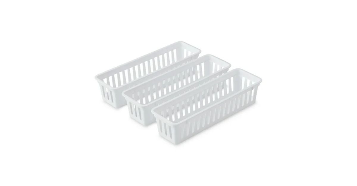 drawer storage narrow utility baskets