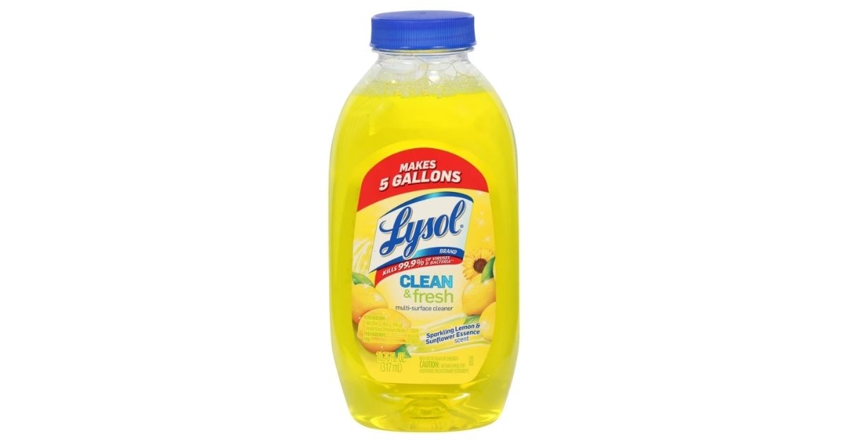 a bottle of lysol cleaner