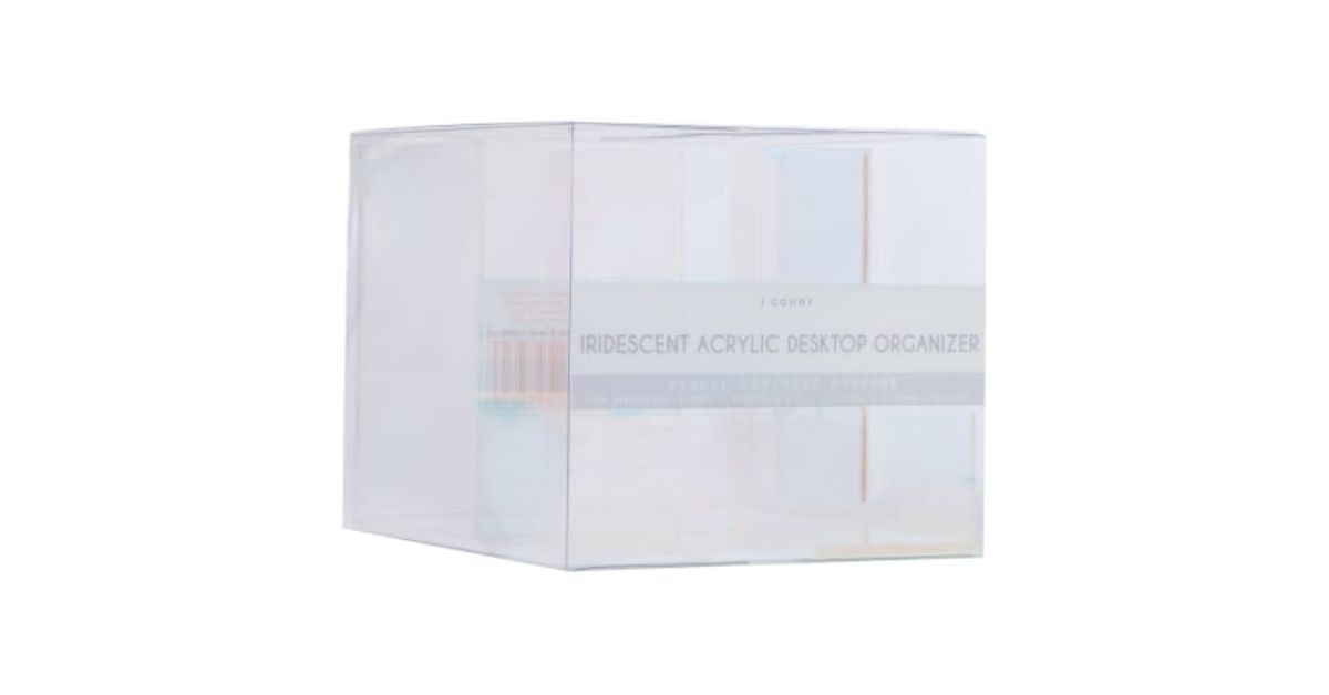 iridescent acrylic desktop organizer