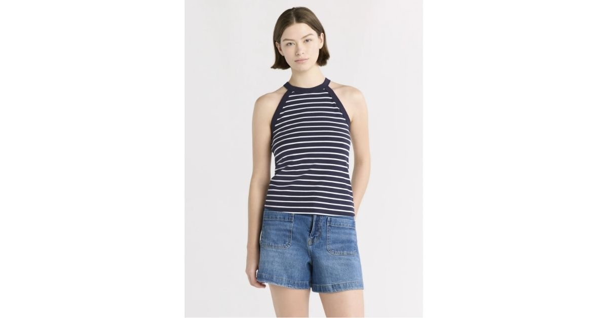 womens sleeveless halter tank top