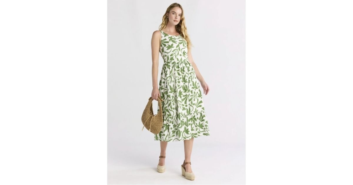 womens tie back midi dress