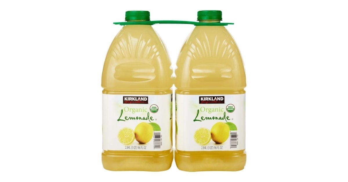 organic lemonade in bottle