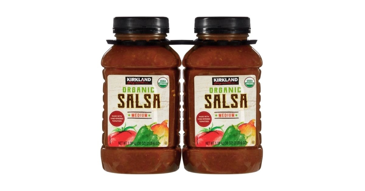 organic salsa in a tie