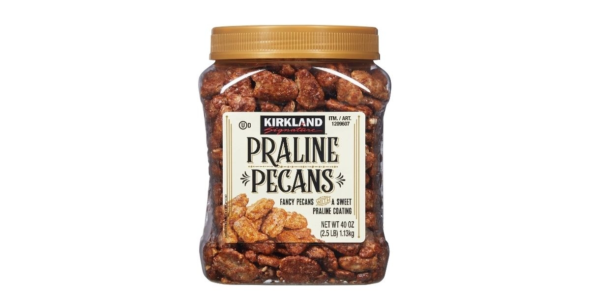 praline pecans in a small container