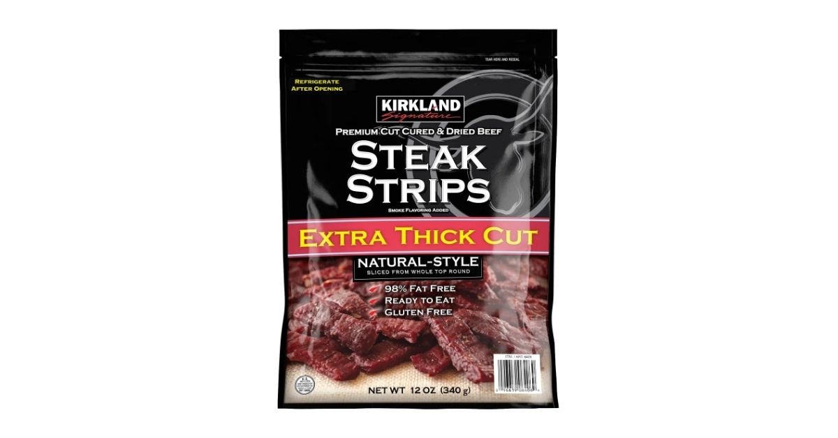 a pack of steak strips