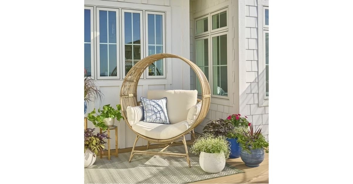 better homes and gardens bellamy round wicker outdoor egg chair