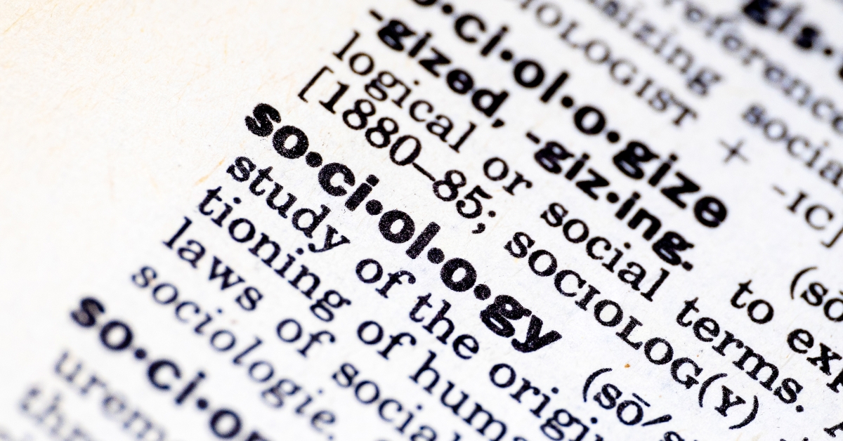 Closeup of the word sociology