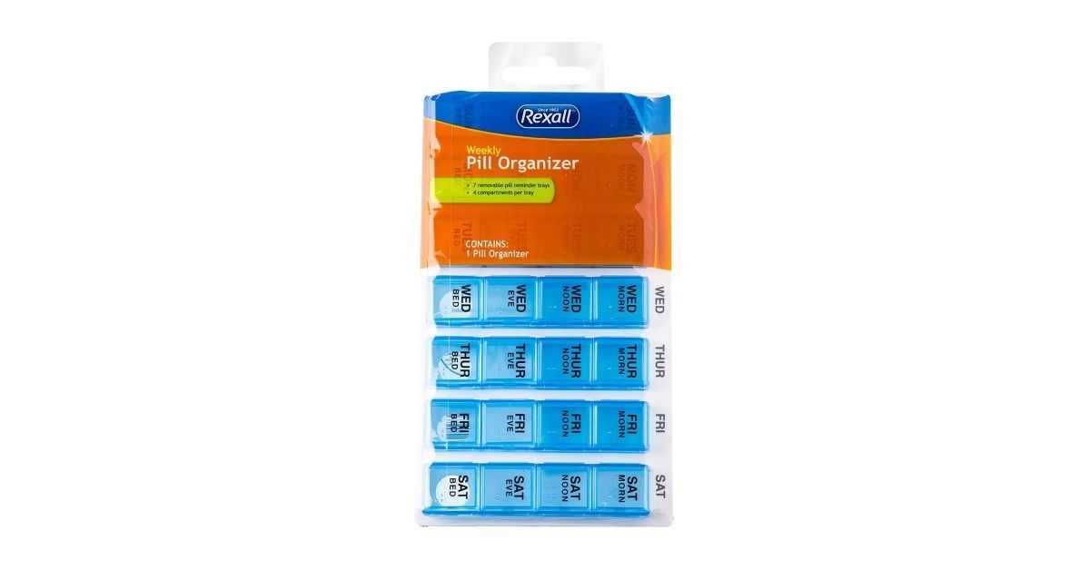 pill organizer with removable trays