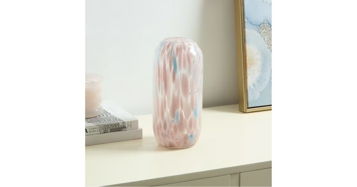 painted glass cylinder vase
