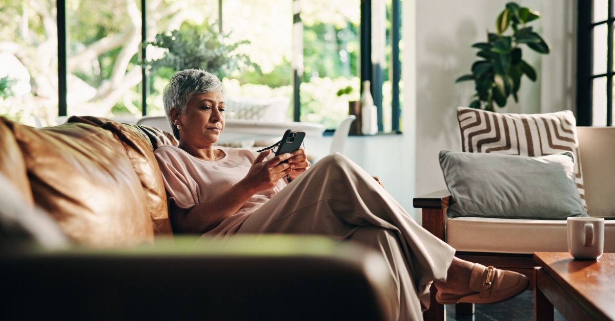 woman searching using a smartphone