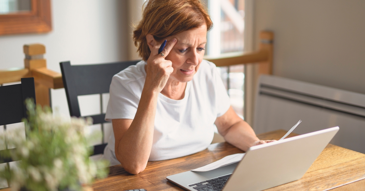 pensioner having depressed look