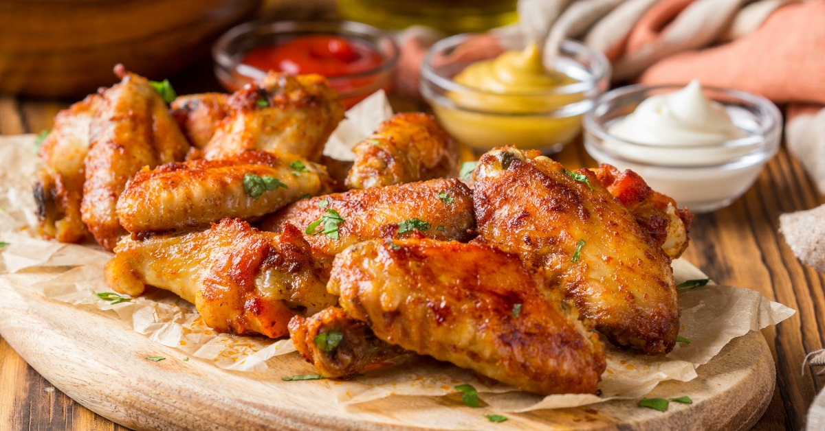 grilled chicken wings with ketchup