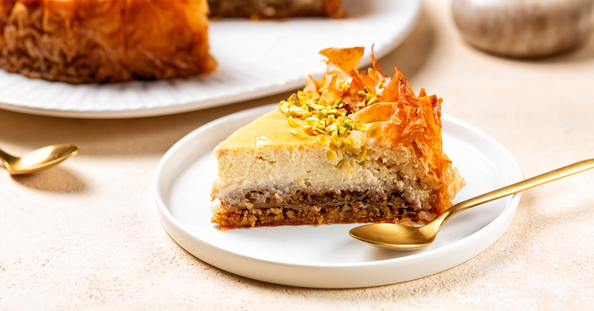 baklava cheesecake with pistacchio