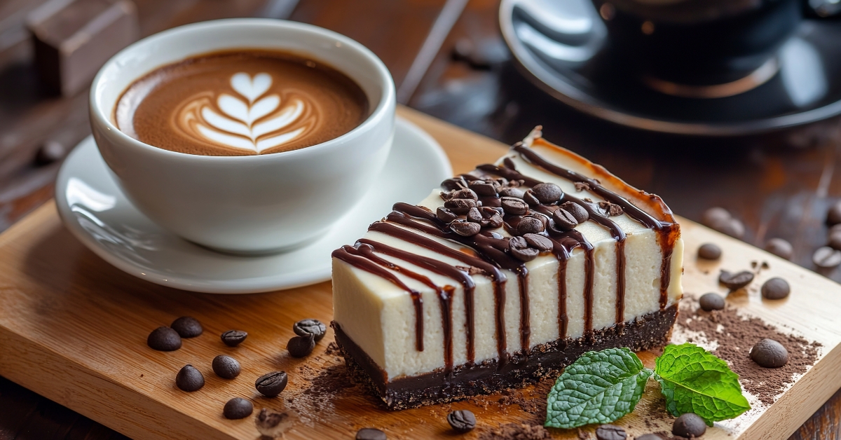 coffee-glazed cheesecake