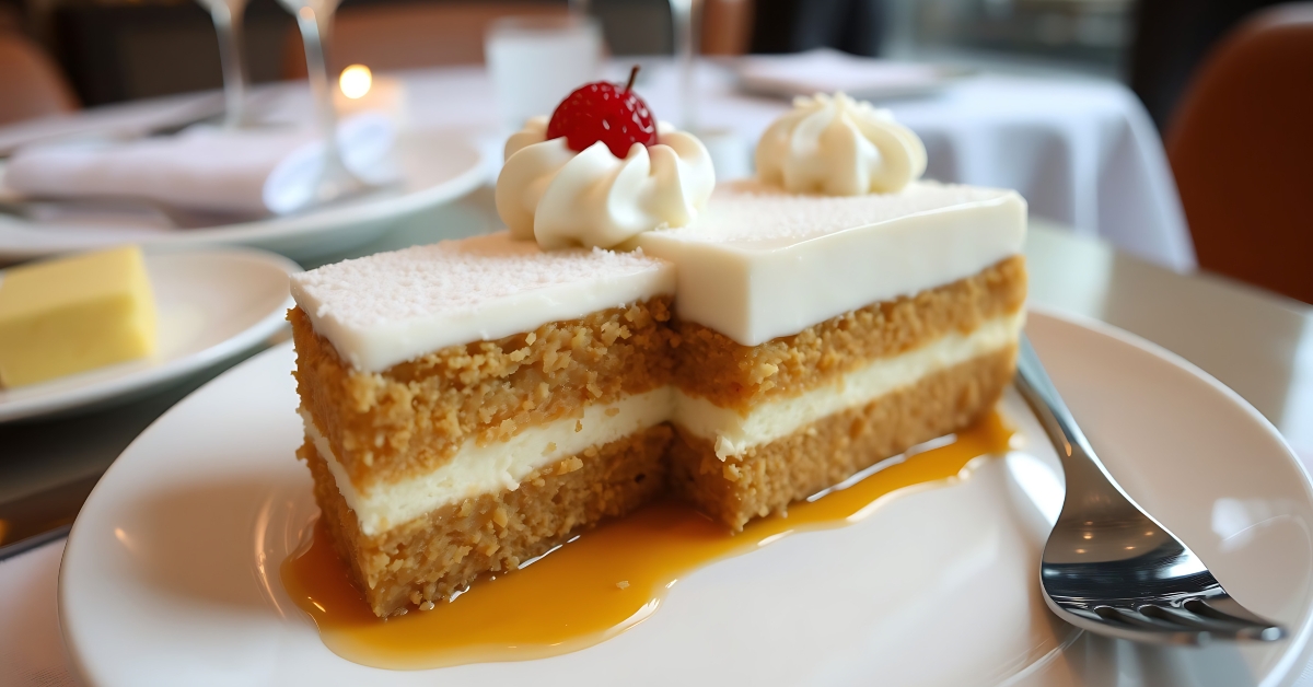 michelin style coconut tres leches cake