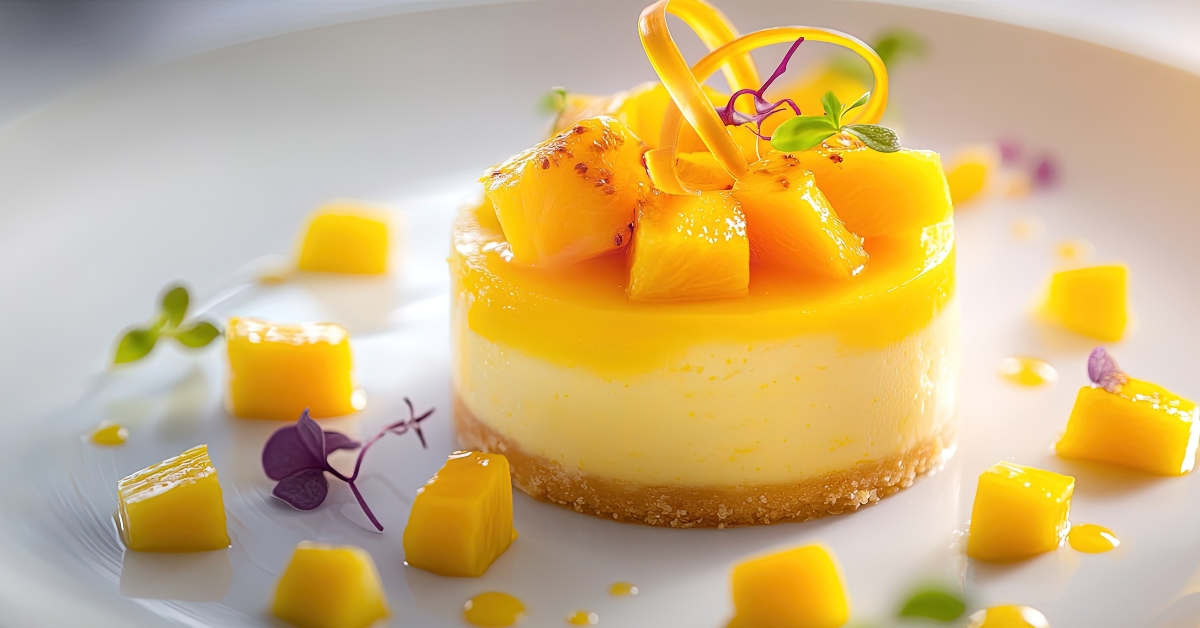 mini mango cheesecake