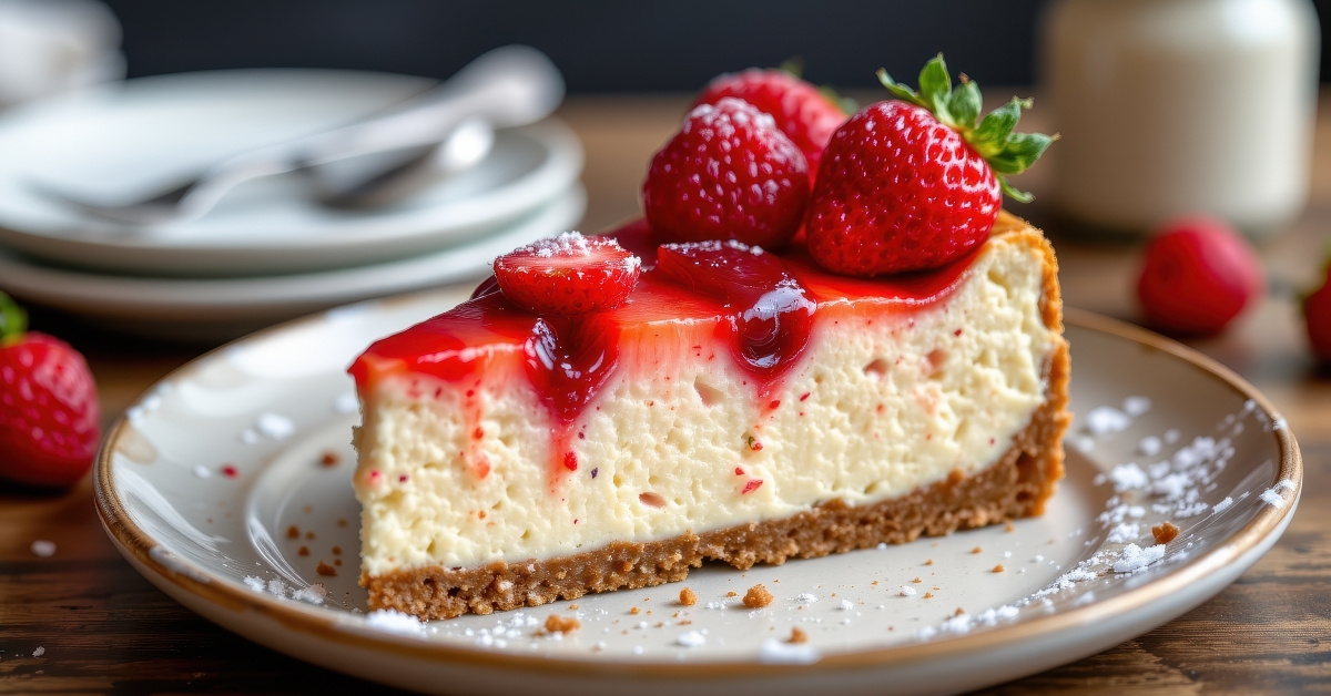 strawberry and raspberry cheesecake slice