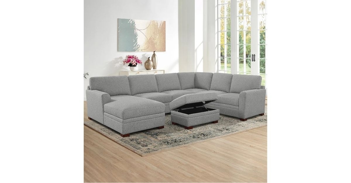 fabric sectional ottoman 