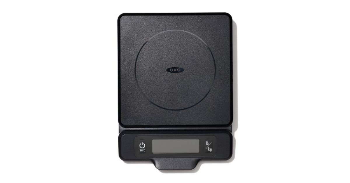 food scale with pull out display