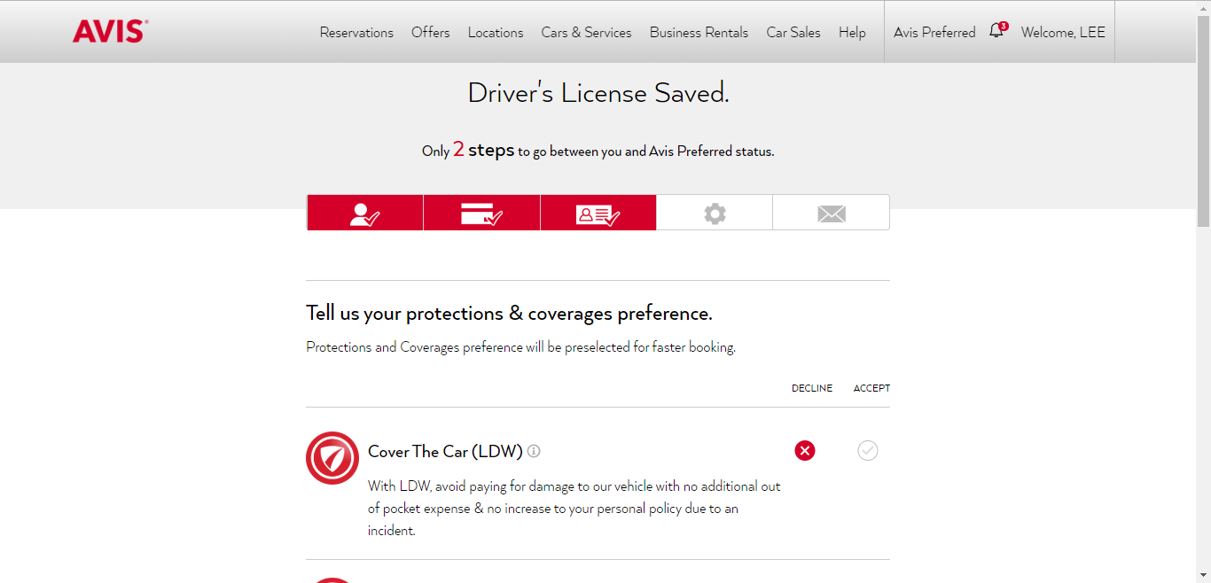 Avis signup step five
