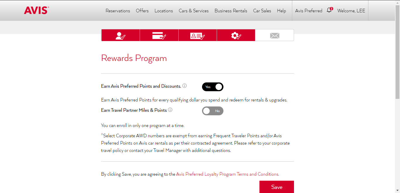 Avis signup step seven