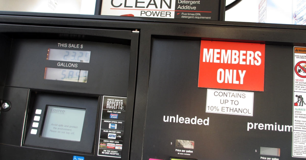 costco gas pump display 