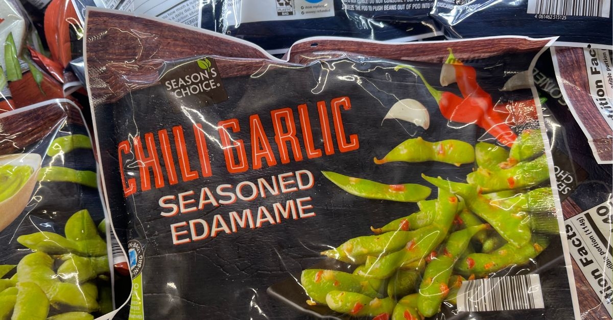 chili garlic seasoned edamame
