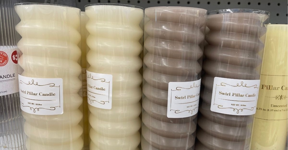 embossed swirl pillar candle
