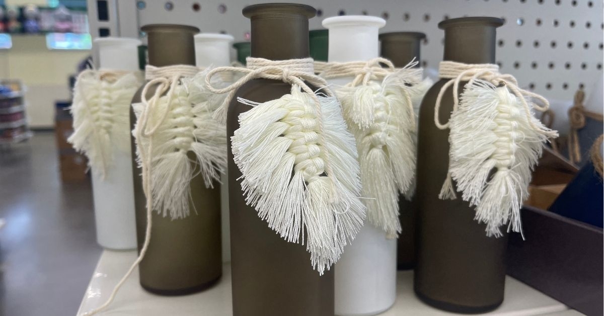 a display of glass vase