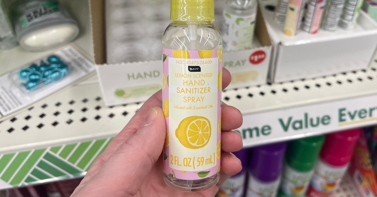 b pure lemon scented hand sanitizer spray