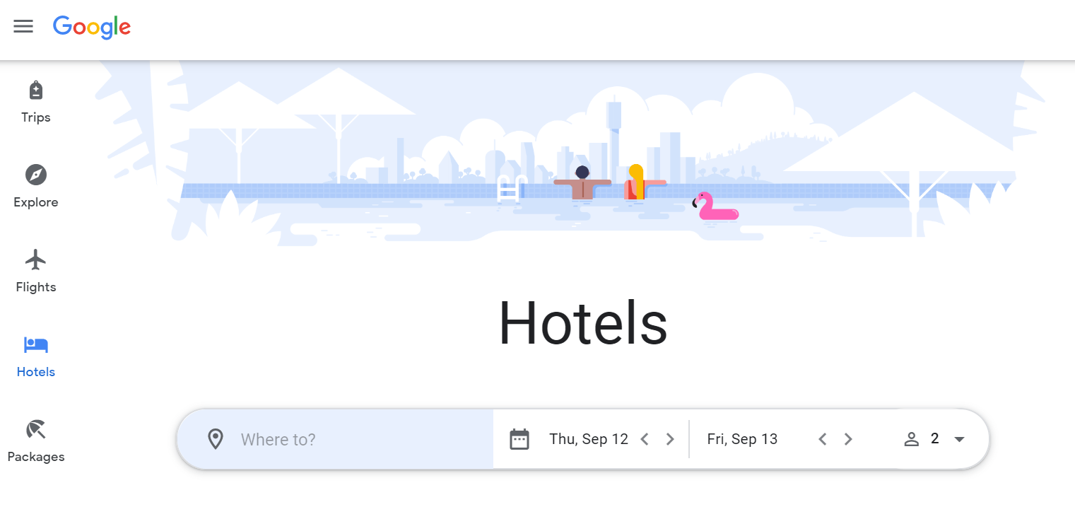 Google Hotels screenshot