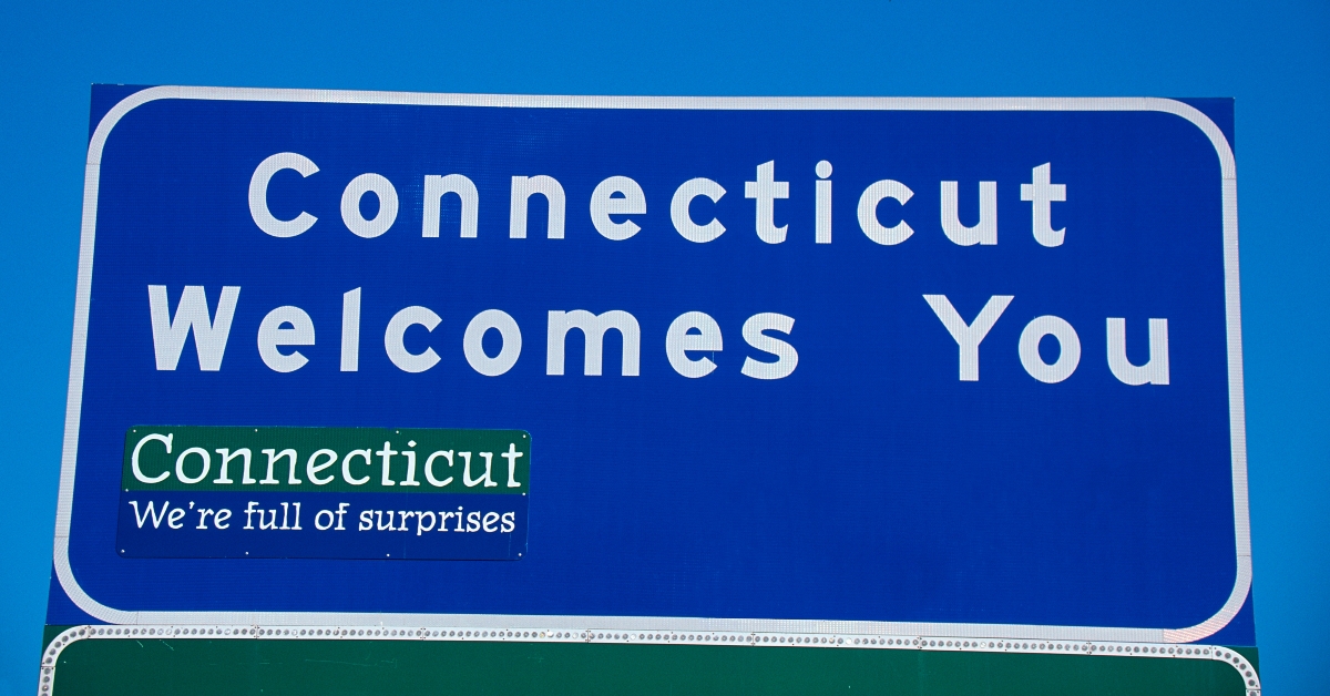 welcome to connecticut sign