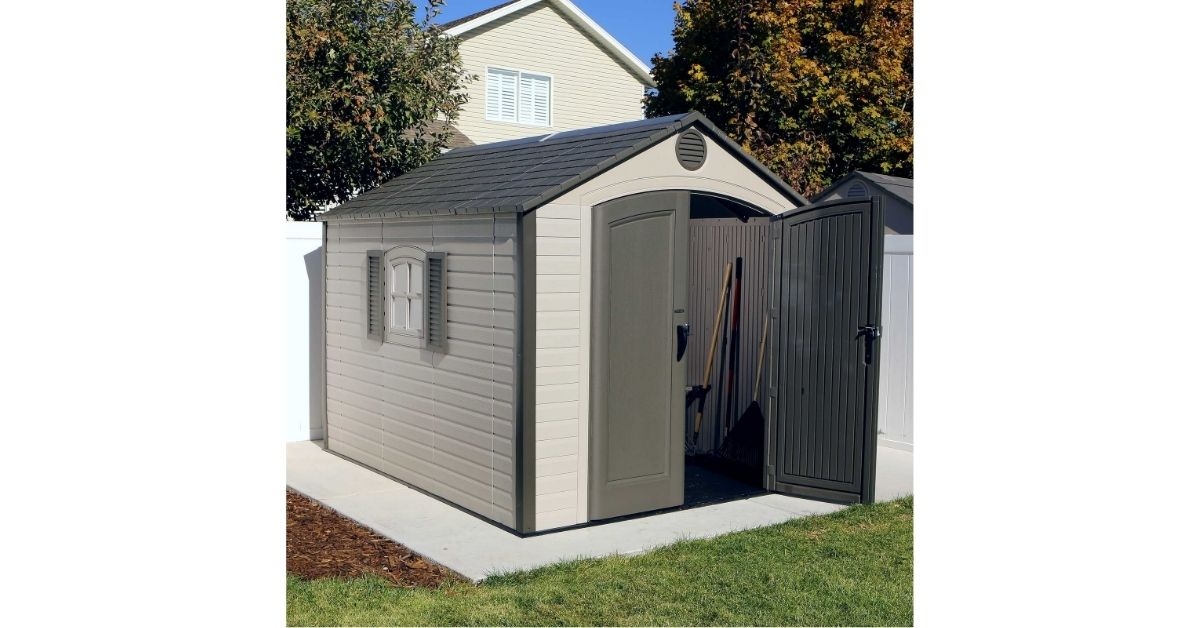 lockable outdoor storage shed