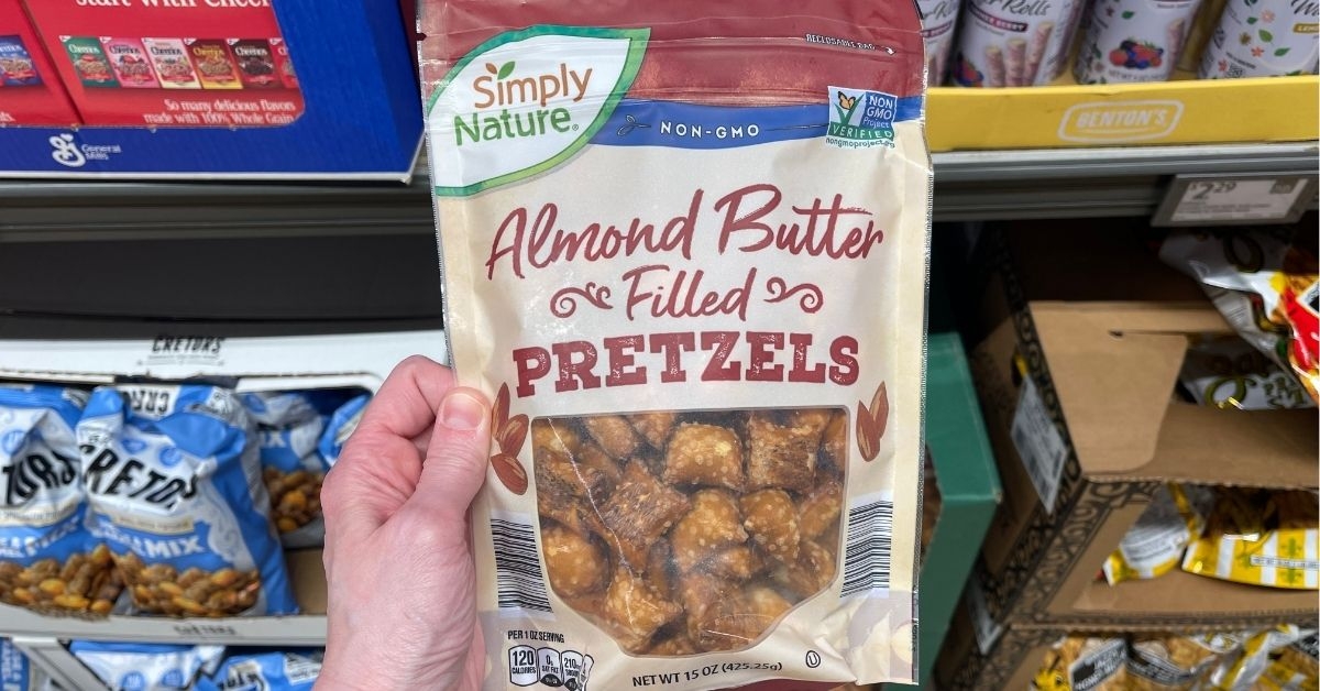 almond butter filled pretzels