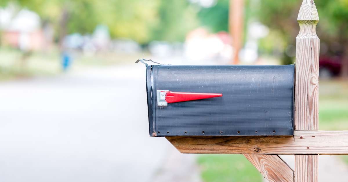 mailbox with flag down