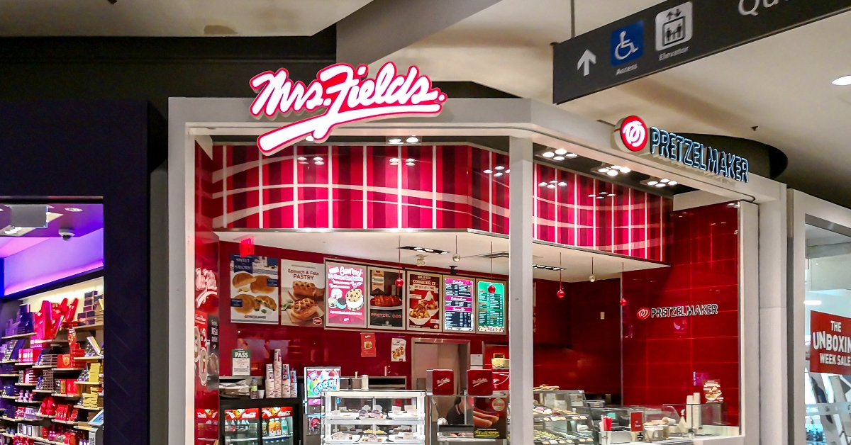 Mrs. Fields booth in Eaton Centre shopping mall in Toronto
